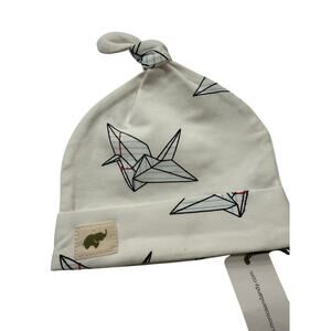 Infant Knotted Hats Set of 3 Origami Crane Print Soft Cotton Beanies NWT